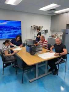 View of patients undergoing respective hand therapies